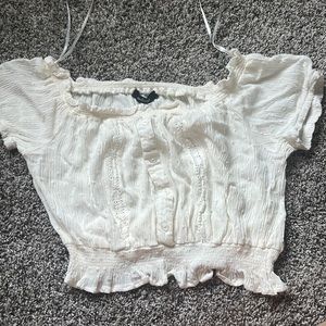 White Buttoned Crop Top